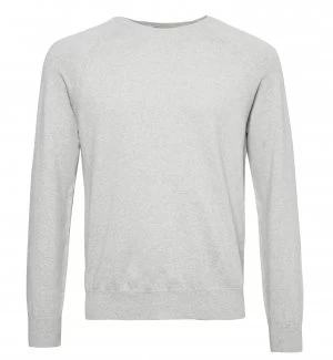 Image of Mens French Connection Stretch Cotton Crew Neck Jumper Dark Grey Marl