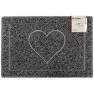 Image of Heart Large Embossed Doormat in Grey - size Large (90*60cm) - color Grey - Grey