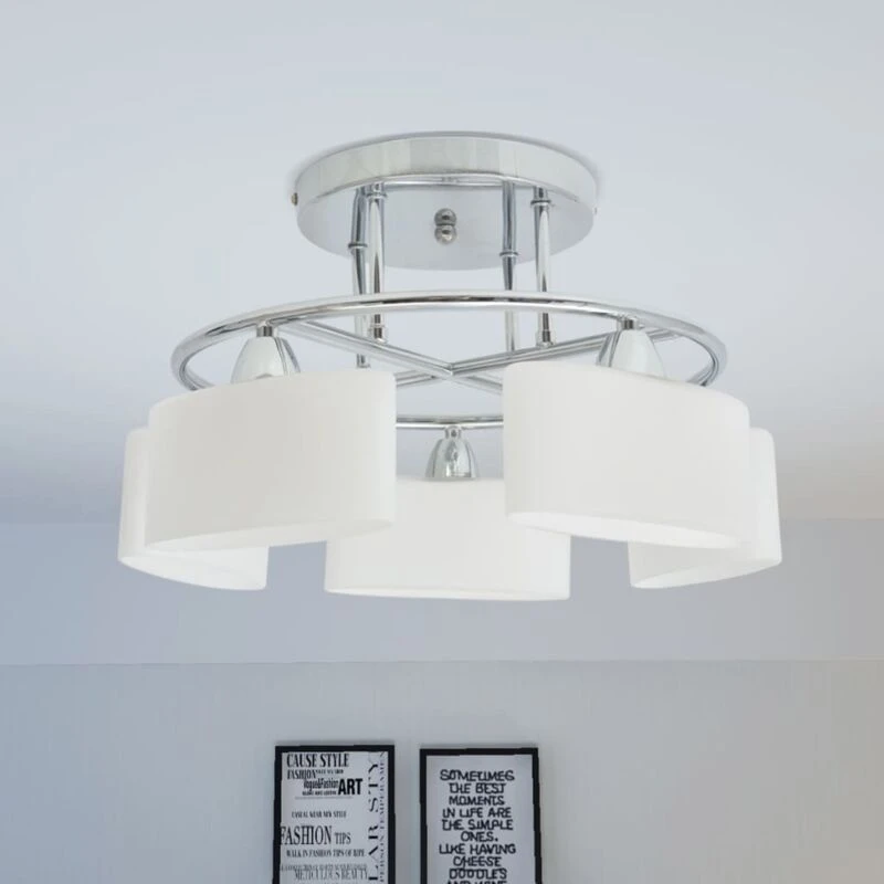 Image of VIDAXL Ceiling Lamp with Ellipsoid Glass Shades for 5 E14 Bulbs 200 w Vidaxl 50494