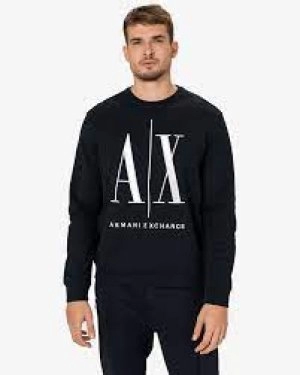Image of Armani Exchange AX Icon Logo Sweatshirt Navy Size S Men