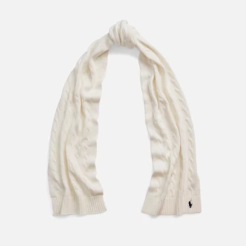 Image of Polo Ralph Lauren Womens Cable Knit Scarf - Clubhouse Cream
