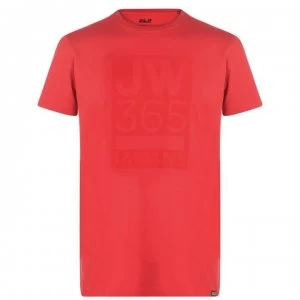 Image of Jack Wolfskin 365 Logo T Shirt - Peak Red