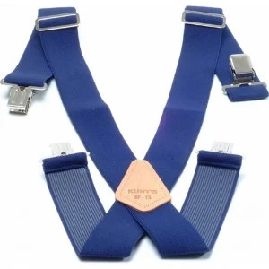 Image of Kunys Work Trouses Braces Navy Blue
