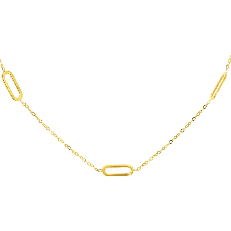 Image of Be You 9ct Gold Three Paper Adjustable Chain Yellow Gold female 18in