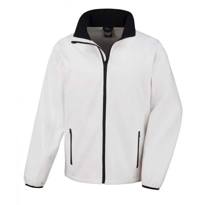 Image of Result Result Men Core Printable Softshell Jacket in Off White Size: Small Off White S Male 5057080695690
