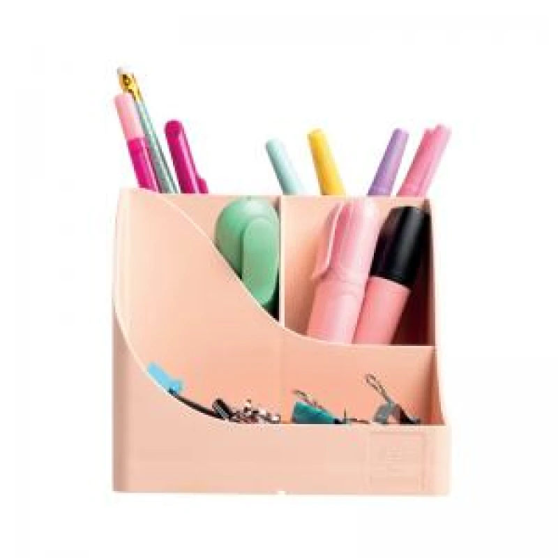 Image of Exacompta Skandi Recycled Plastic PenWave Pen Pot 5 Compartments Nude 69531D