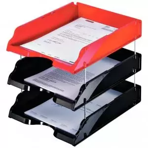 Image of Transit Risers Letter Tray - Silver (Pack of 4) - Outer Carton of 20