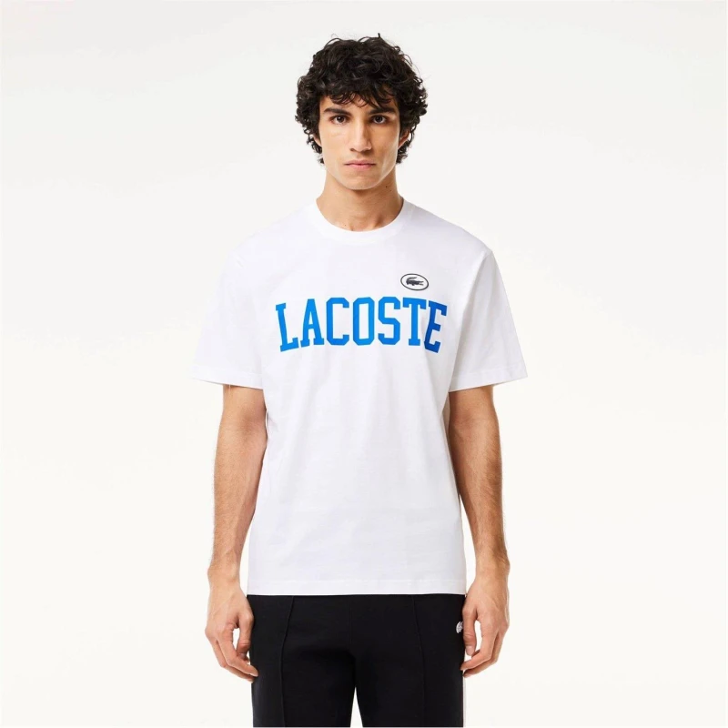 Image of Lacoste Logo Print T-Shirt - White White S