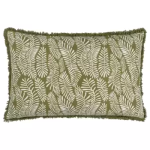 Image of Frond Cushion Olive, Olive / 40 x 60cm / Polyester Filled