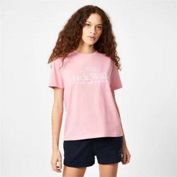 Image of Jack Wills Forstal Boyfriend Logo T-Shirt - Pink