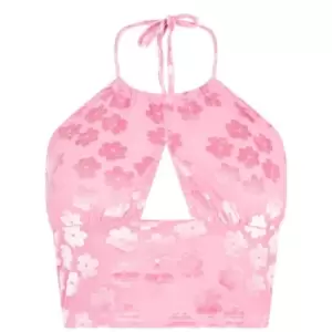 Image of Daisy Street Halter Crop Top - Pink