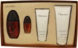 Image of Calvin Klein Obsession Femme Gift Set 100ml Eau de Parfum + 15ml Eau de Parfum + 200ml Lotion + 100ml Shower Gel