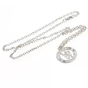 Image of Chelsea FC Silver Plated Crest Pendant And Chain (One Size) (Silver)