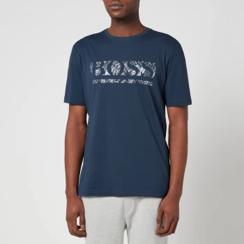 Image of Hugo Boss Athleisure Tee 1 Large Logo T-Shirt Navy Size 3XL Men