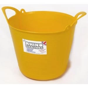 Image of Rhino 26L Heavy Duty Flexi Flexible Garden Container Storage Bucket Tub - Yellow