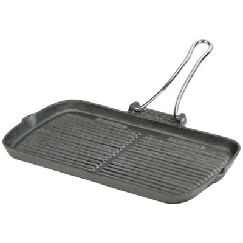 Image of Rayware Typhoon Rectangular Cast Iron Chargriller 36Cm With Folding Handle - Black