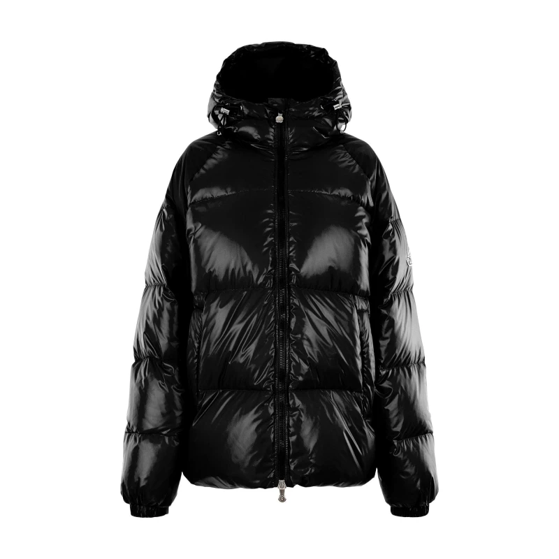 Image of Pyrenex Mens Sten Hooded Water-Repellent French Down Short Puffer Jacket Black male XL
