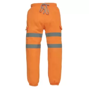 Image of Yoko Adults Unisex Hi Vis Jogging Pants (S) (Hi Vis Orange)