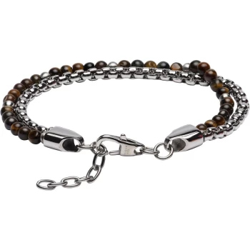 Image of Unique & Co. Stainless Steel Bracelet and Brown Tiger Eye Beads with Extension