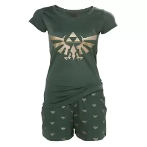 Image of Nintendo Legend of Zelda Hyrule Royal Crest Shortama Large Nightwear Set