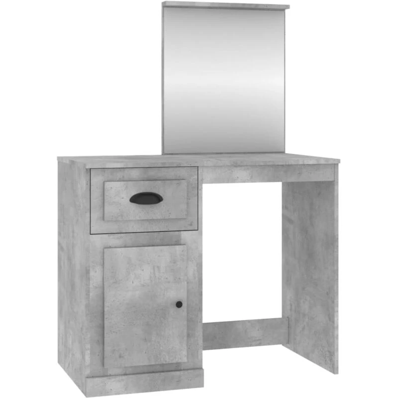 Image of VIDAXL Dressing Table with Mirror Concrete Grey 90x50x132.5cm Engineered Wood vidaXL 8720845794064