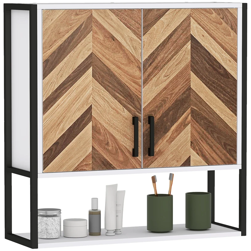 Image of HOMCOM Bathroom Cabinet Wall Mounted Over the Toilet with 2 Doors - Walnut TJ Hughes 5063603550711