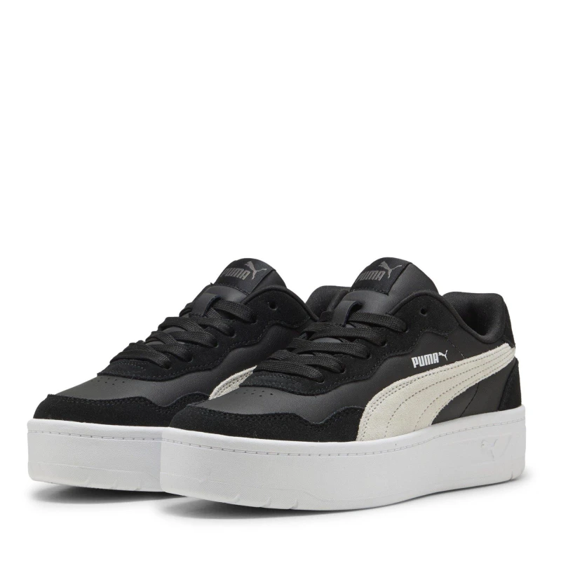 Image of Puma Womens Court Lally Skye Low-Top Trainers Surf.Quarry. female 3 (35.5)