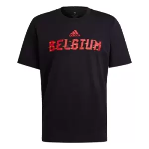 Image of adidas Fifa World Cup Qatar 2022 Belgium T-Shirt in Black