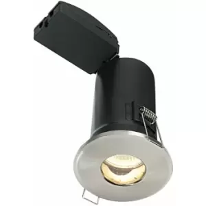 Image of Loops - IP65 Bathroom fire rated GU10 Lamp Ceiling Down Light Nickel push fit fast fix