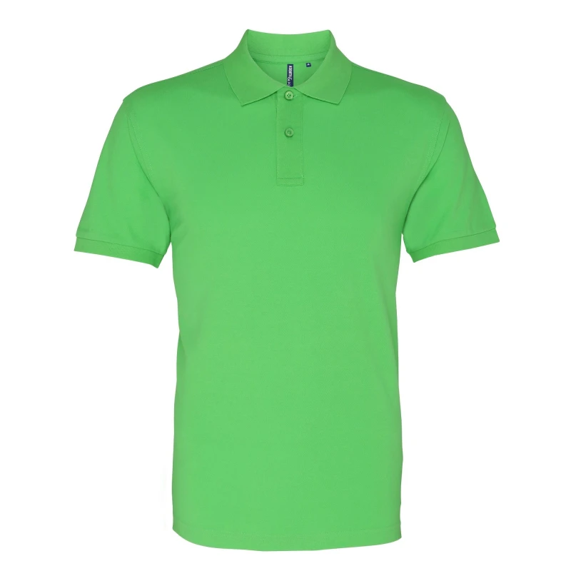 Image of Asquith & Fox Mens Plain Short Sleeve Polo Shirt in Lime Size: Small Lime Male S