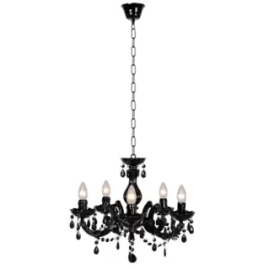 Image of Lucide ARABESQUE - Chandelier - Ø45cm - 5xE14 - Black