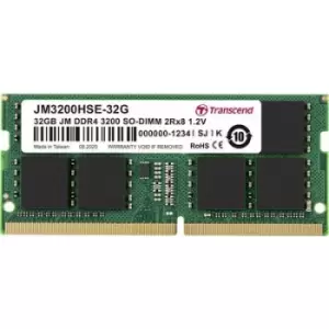 Image of Transcend JetRAM Laptop RAM card DDR4 32GB 1 x 32GB 3200 MHz 260-pin SO-DIMM JM3200HSE-32G