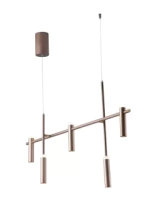 Image of Candle LED Bar Pendant 5 Light, Bronze
