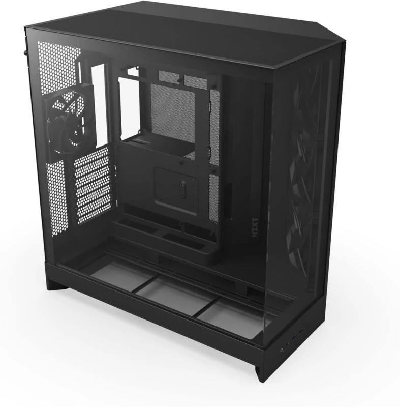Image of NZXT H9 Air Flow (2025) Large Dual-Chamber Black Mid Tower Case - CM-H92FB-01