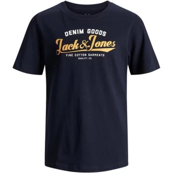 Image of Jack and Jones Logo 2 Colour T-Shirt - Blue