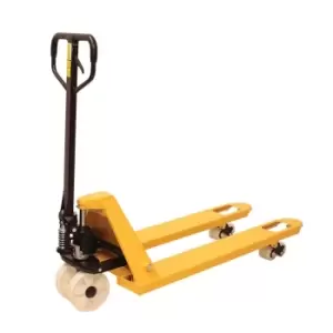 Image of 2500kg Heavy-duty hand pallet truck - 160mm wide forks - Yellow & Black