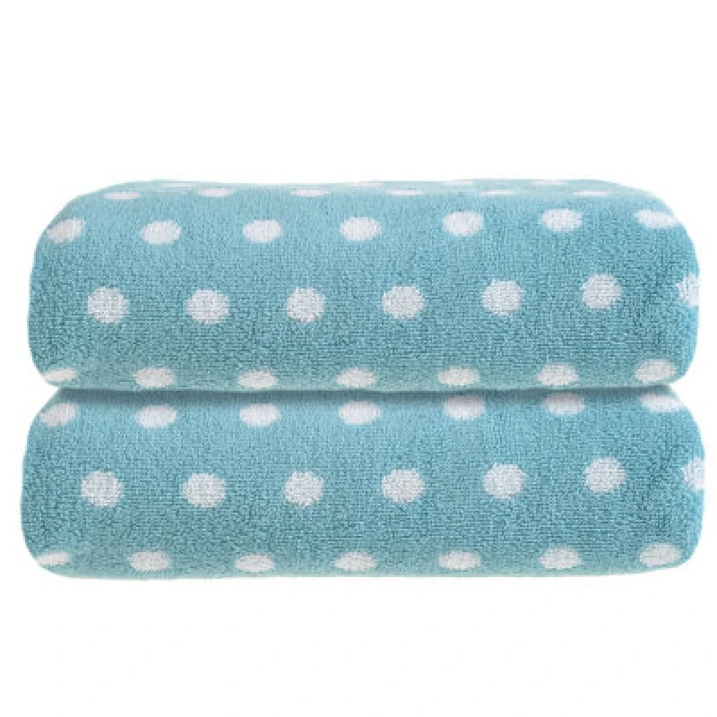 Image of Allure Bath Fashions Patterned Polka Dot Bath Towel Pack Of 2 - Duckegg
