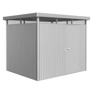 Image of Biohort Highline Metal Shed H3 Standard door 9 x 8 - Metallic Silver