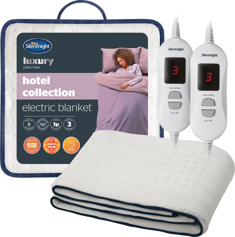 Image of Silentnight Hotel Collection Electric Blanket For King Size Bed - White