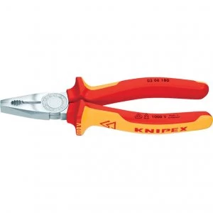 Image of Knipex VDE Insulated Combination Pliers 180mm
