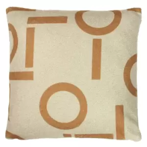 Image of Shearling Circa Printed Cushion Ginger