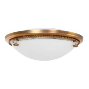Image of Ceiling And Wall Bowl Semi Flush Ceiling Light Bronze Brushed, Glass Matt