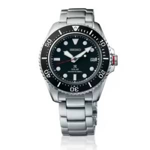 Image of Seiko Prospex Solar Quartz Black Dial Stainless Steel Bracelet Mens Watch SNE589P1