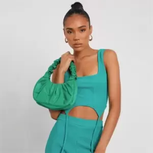 Image of I Saw It First Ruched Handle Grab Bag - Green