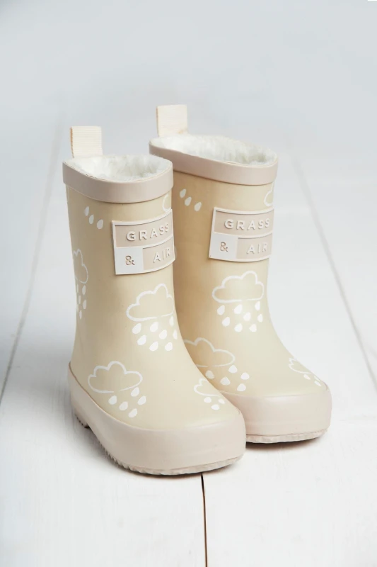 Image of Grass & Air Colour-Changing Wellies in Stone Size: Infant 9 Stone Unisex Infant 9