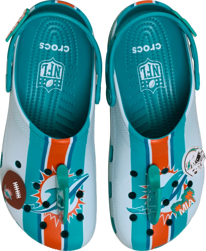 Image of Crocs Unisex NFL Miami Dolphins Classic Clogs Multi M12