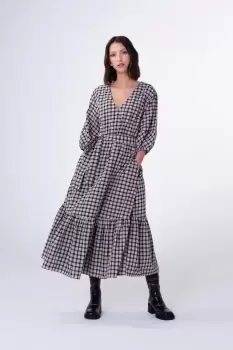 Image of Gypsophelia Gingham Midi Dress, Multi Check / 6