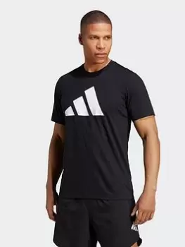 Image of adidas Performance Train Essentials Feelready Logo Training T-Shirt, Black/White, Size XL, Men
