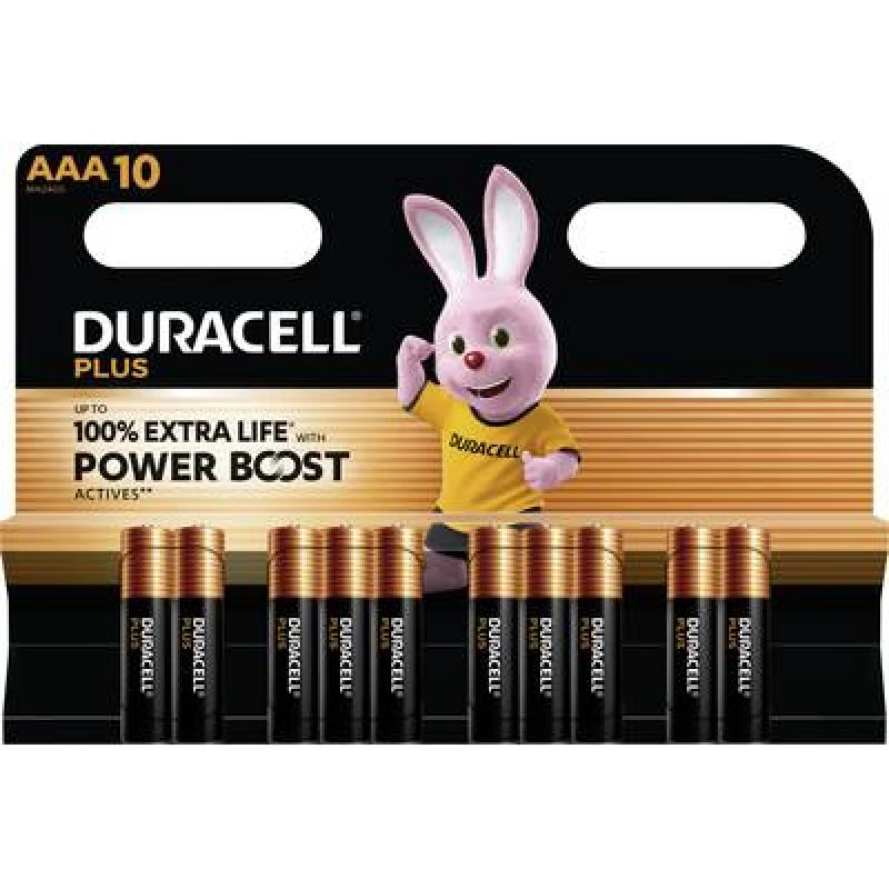 Image of Duracell Duracell Plus Power Boost AAA battery Alkali-manganese 1.5 V 10 pc(s) 151260