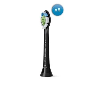 Image of Philips Sonicare Optimal White St &ard HX6068/13 Replacement Heads Black Toothbrush 8Pcs